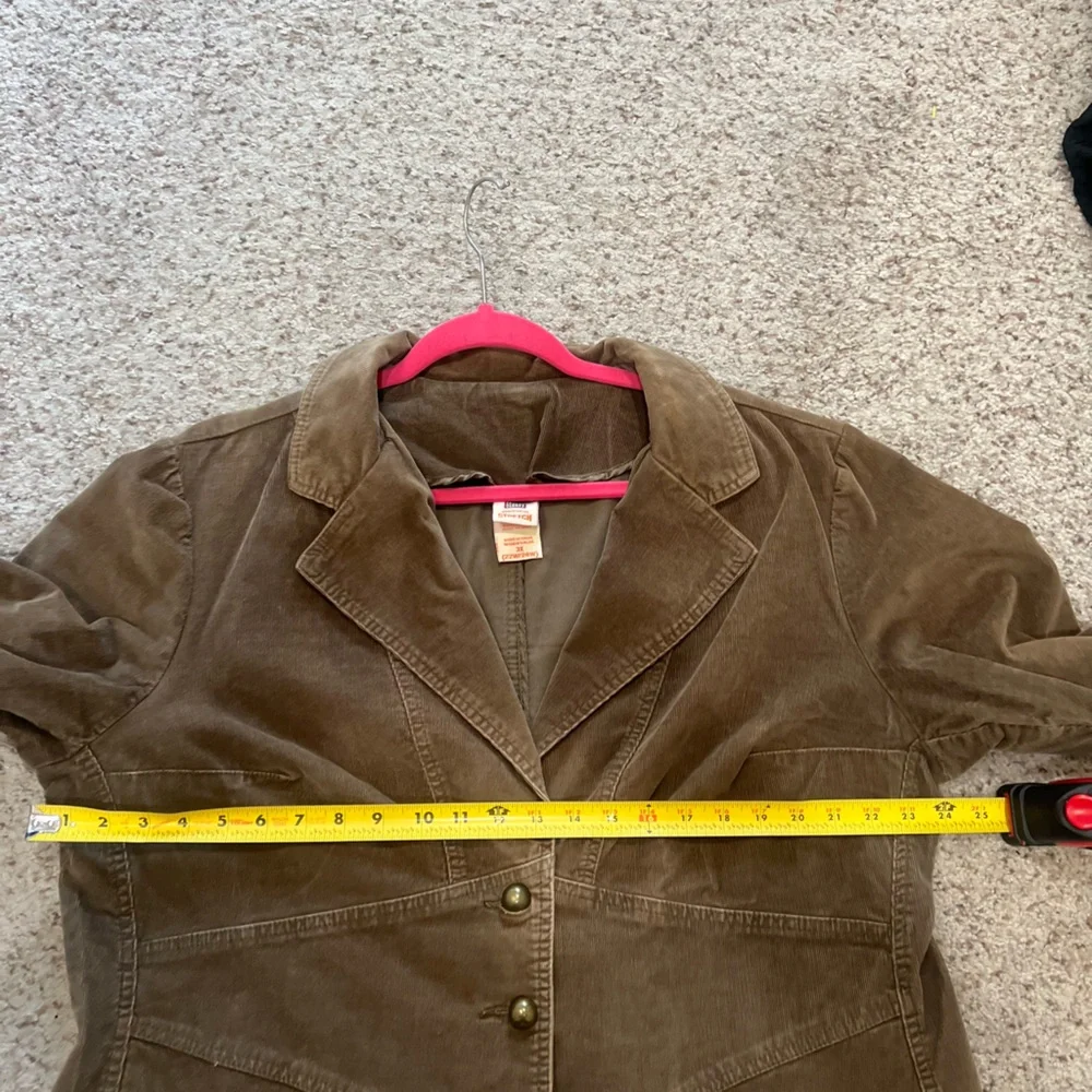 Faded Glory Women Sz 3XL Brown Corduroy Button Blazer Jacket BUSINESS CASUAL